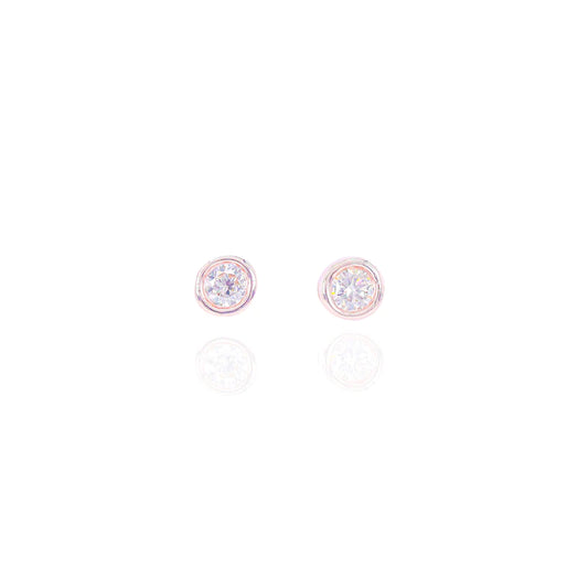 6-Pointer SOLITAIRE Round DIAMOND STUD EARRINGS